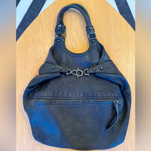 GIVENCHY Vintage Black Lambskin Hobo Bag - Picture 1 of 10